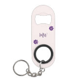 Leef het leven in volle bloei - Paarse bloem Mini Flessenopener (Voorkant)