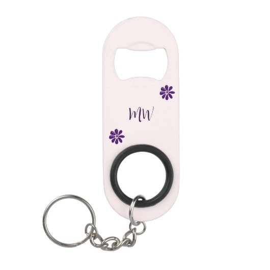Leef het leven in volle bloei - Paarse bloem Mini Flessenopener (Voorkant)
