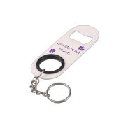 Leef het leven in volle bloei - Paarse bloem Mini Flessenopener (Achterkant Gekanteld)