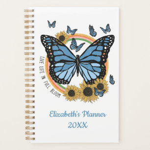 Leef het leven in volle bloei Vlinder Zonnebloemen Planner