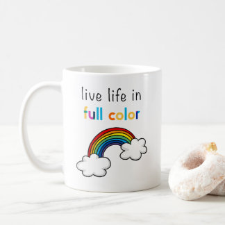 Leef het Leven in Volle Kleur Regenboog Koffiemok