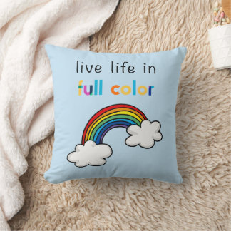 Leef het Leven in Volle Kleur Regenboog Kussen