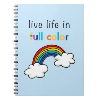 Leef het Leven in Volle Kleur Regenboog Notitieboek