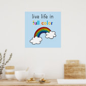 Leef het Leven in Volle Kleur Regenboog Poster (Keuken)