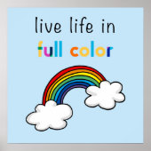 Leef het Leven in Volle Kleur Regenboog Poster (Voorkant)