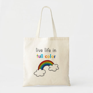 Leef het Leven in Volle Kleur Regenboog Tote Bag