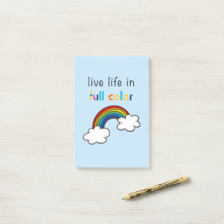 Leef het leven in volle kleuren regenboog post-it® notes