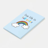 Leef het leven in volle kleuren regenboog post-it® notes (Schuin)