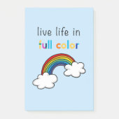 Leef het leven in volle kleuren regenboog post-it® notes (Voorkant)