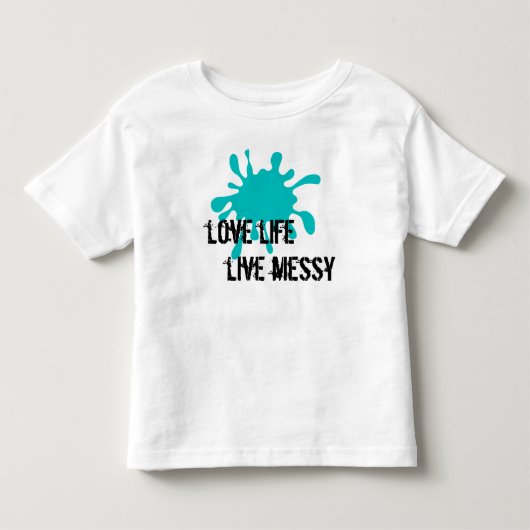 Leef het leven, leef rommelig Aqua Kinder Shirts (Voorkant)