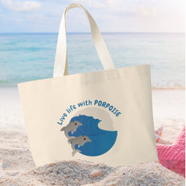 Leef het leven met doel grote tote bag