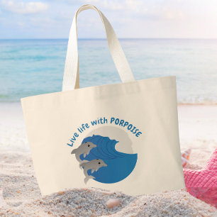 Leef het leven met doel grote tote bag