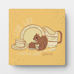 Leef het leven met een beetje peper Plaquette met Fotoplaat