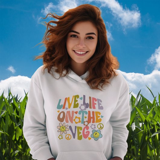 Leef het leven op groente hoodie