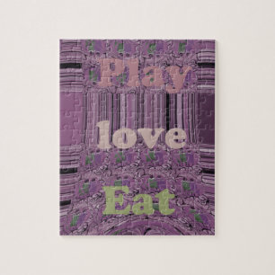 Leef het leven ten volle: eet, houd van, speel des legpuzzel