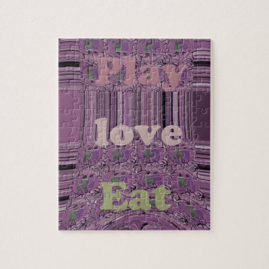 Leef het leven ten volle: eet, houd van, speel des legpuzzel (Verticaal)