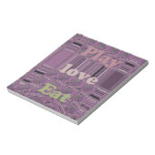 Leef het leven ten volle: eet, houd van, speel des notitieblok (Linkerzijde)