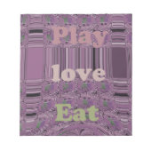 Leef het leven ten volle: eet, houd van, speel des notitieblok (Voorkant)