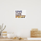 Leef het leven volledig citaat poster (Keuken)