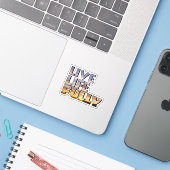 Leef het leven volledig citaat sticker (Laptop met iPhone)