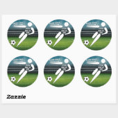 Leef het voetballeven ronde sticker (Vel)