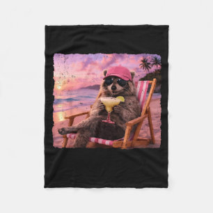 Leef hier wasbeer zomer vibes wilde meisje zomer fleece deken