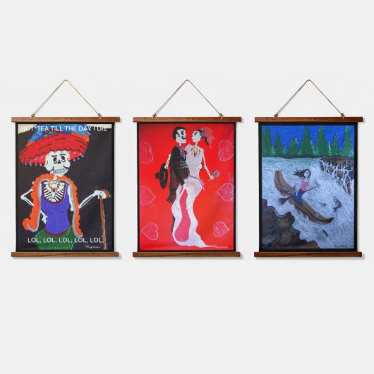 Leef, hou van, lach, wees grappig hangend wandkleed (Driedubbel)