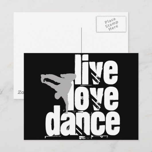 Leef, houd van, Dans Briefkaart (Voorkant / Achterkant)