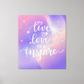 Leef, houd van en inspireer citaat canvas afdruk