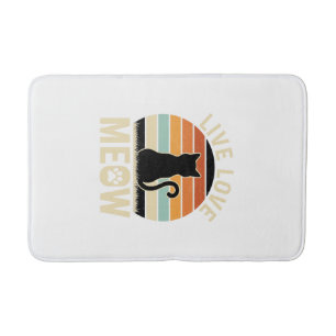 Leef Houd Van Poezen Vintage Kat Zonsondergang Des Badmat