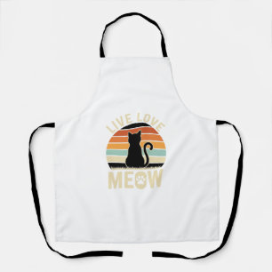Leef Houd Van Poezen Vintage Kat Zonsondergang Des Schort