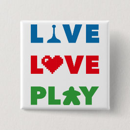 Leef, houd van, speel kleurrijke Button