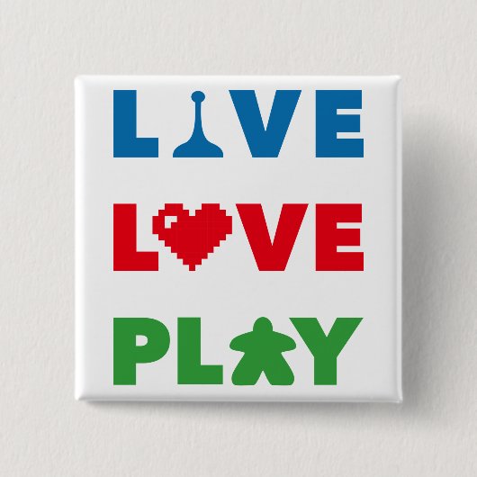 Leef, houd van, speel kleurrijke Button (Voorkant)