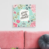 Leef in Bloom | Groei met Grace Canvas Afdruk (Insitu (Woonkamer))