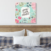 Leef in Bloom | Groei met Grace Canvas Afdruk (Insitu (Slaapkamer))