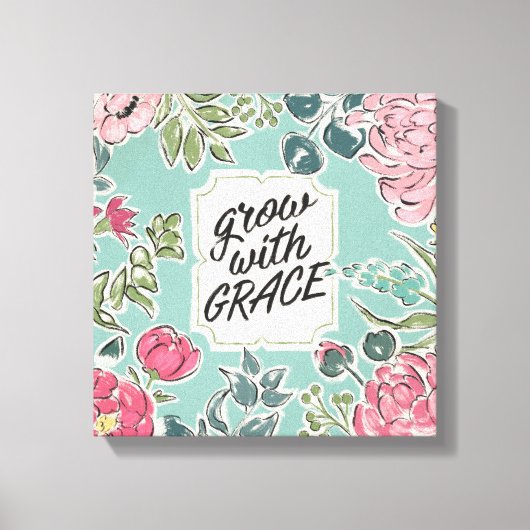 Leef in Bloom | Groei met Grace Canvas Afdruk (Voorkant)