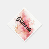 Leef in dankbaarheid roze inkt servet (Hoek)