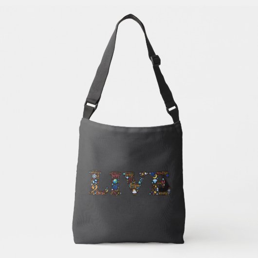 Leef in de Cadeau Inspirerend Word Art Crossbody Tas (Voorkant)