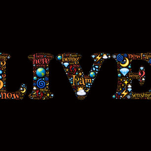 Leef in de Cadeau Inspirerend Word Art Kussen