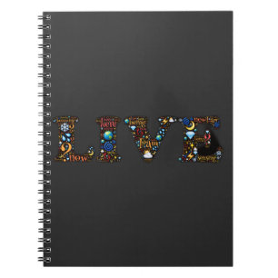 Leef in de Cadeau Inspirerend Word Art Notitieboek