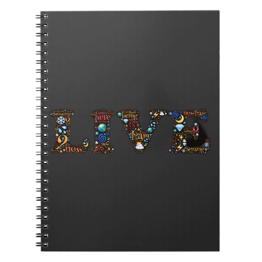 Leef in de Cadeau Inspirerend Word Art Notitieboek (Voorkant)