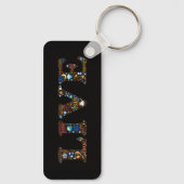Leef in de Cadeau Inspirerend Word Art Sleutelhanger (Achterkant)