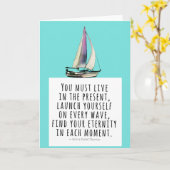 Leef in de Cadeau Sailboat Thoreau Quote Kaart (Gele Bloem)