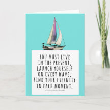 Leef in de Cadeau Sailboat Thoreau Quote Kaart