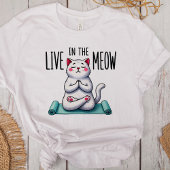 "Leef in de miauw" Grappige kattenliefhebbers Tri-Blend Shirt