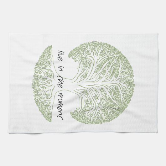 Leef in de Momentboom Theedoek (Horizontaal)