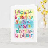 Leef in de Zonneschijn zwemmen het Wenskaart van Kaart (Gele Bloem)