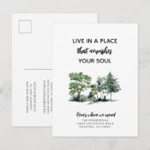 Leef in een Plaats die Uw Nieuwe Huis van de Bron  Aankondigingskaart (Voorkant / Achterkant)