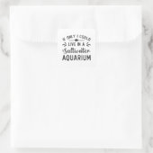 Leef in een zalm aquarium Fish Funny Aquarist Vierkante Sticker (Tas)