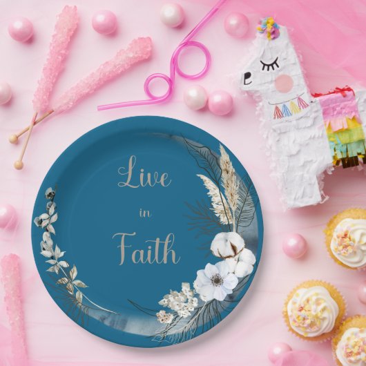 Leef in Faith Papieren Bordje (Feest)